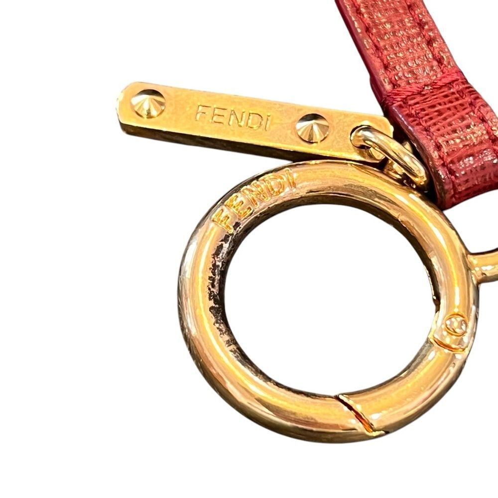 Authentic Fendi Pom Pom Fur Bag Charm /Key Ring White Navy - Picture 4 of 4